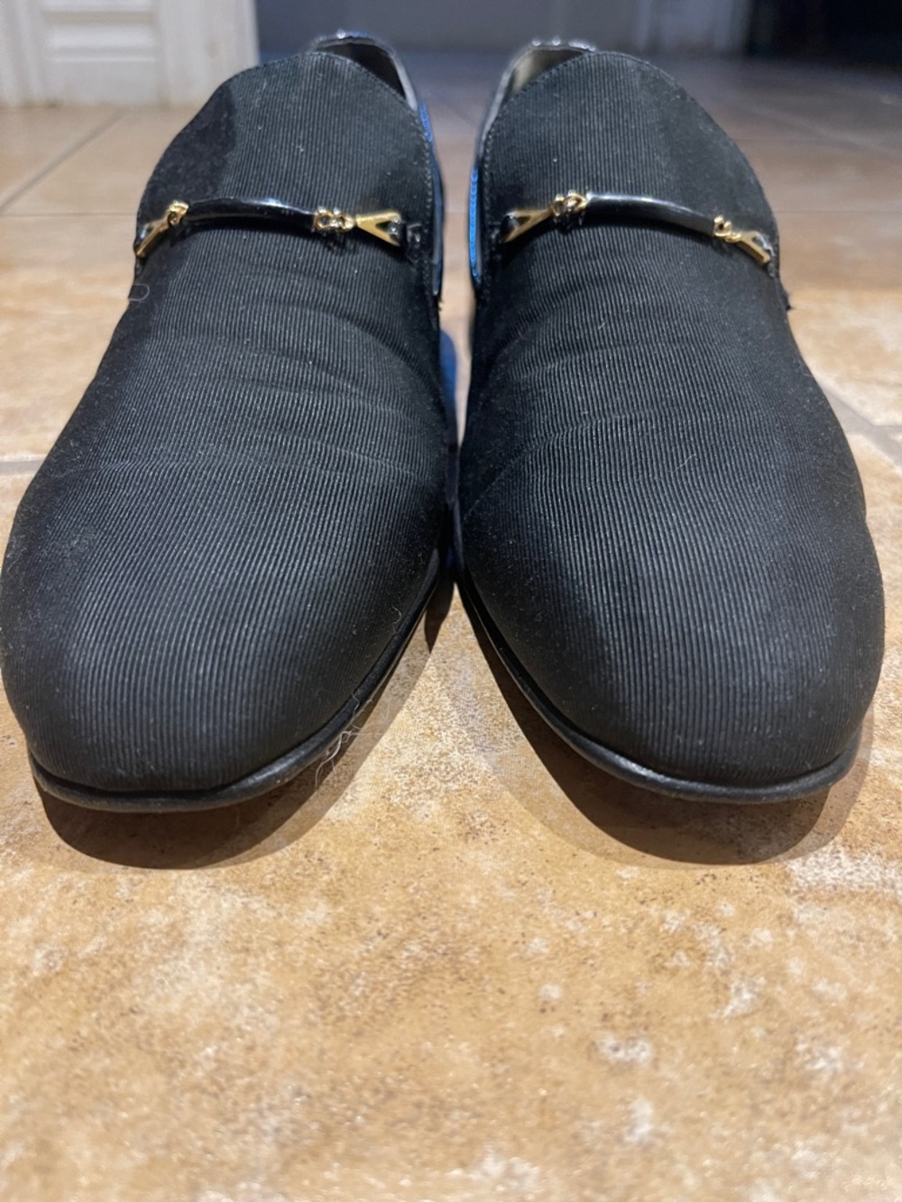 Bally Black Slip-On Loafers with Gold-Tone Bit